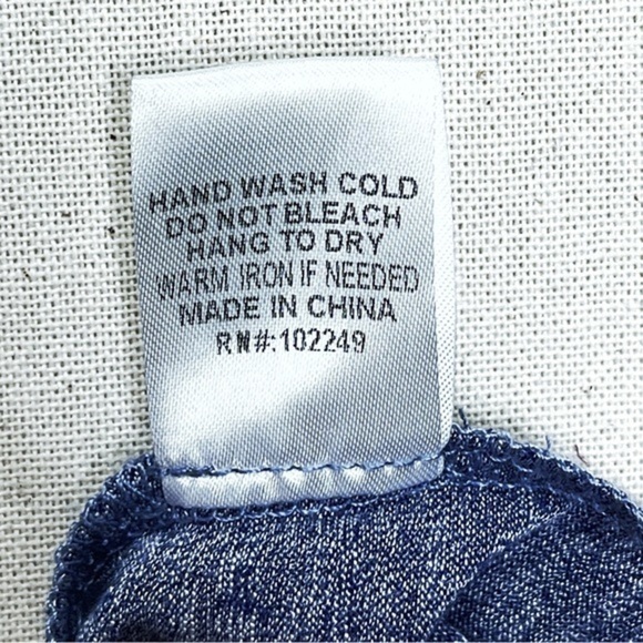 SKIES ARE BLUE Blue Gray Ruffle Sleeves Top Size Large - Picture 5 of 5